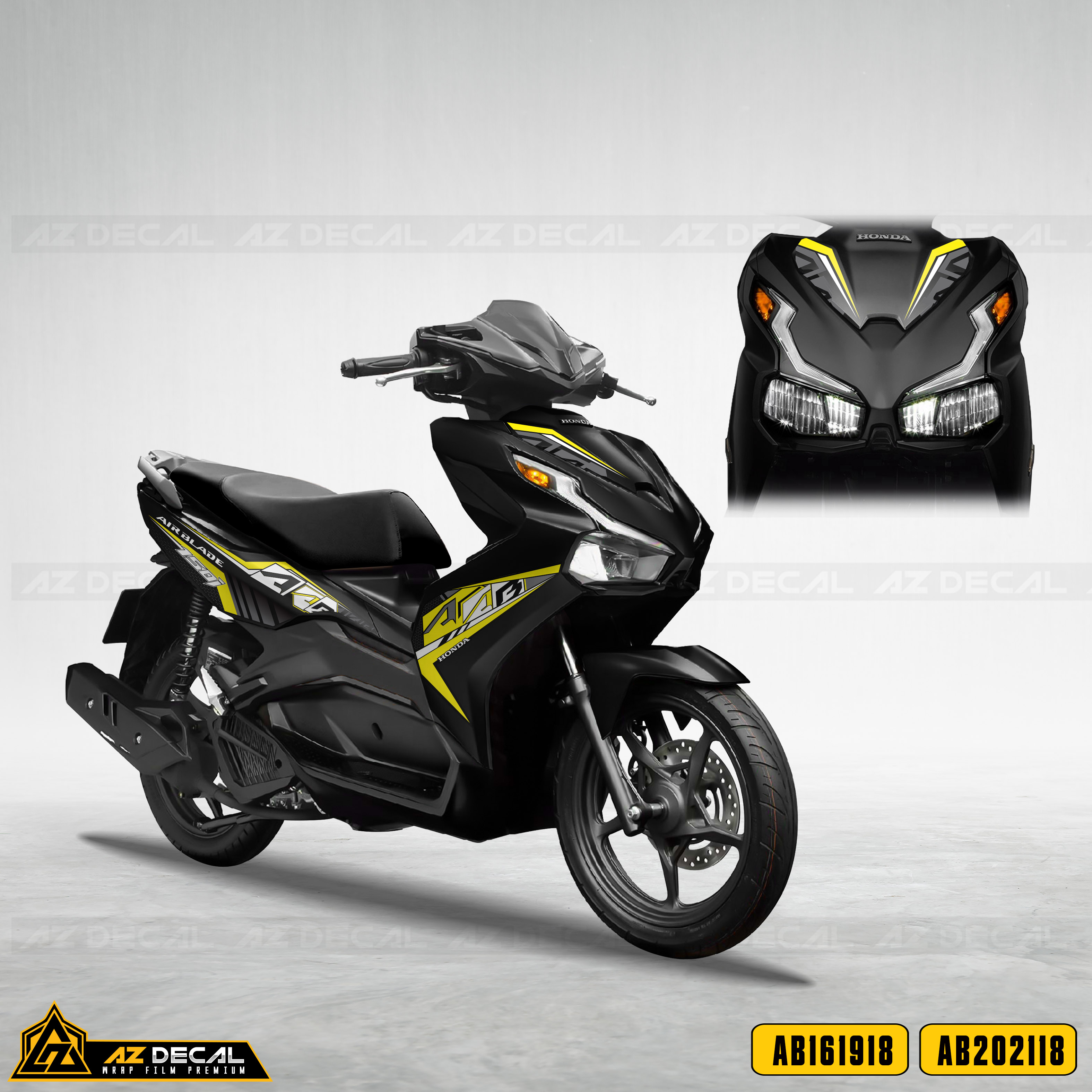 Tem xe air blade 150cc nhám đen sọc vàng  Nguyễn Decal  Chuyên Dán Keo Xe  Design Tem Xe Decal Tem Xe Nguyễn Decal